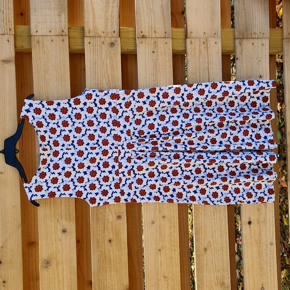 Lands End Fit and Flare Dress Rich Sapphire Floral Sz XL 18 - Picture 5 of 12